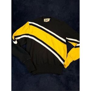 Vintage 80s Dehen Yellow/Black Sweater Sz XL BR